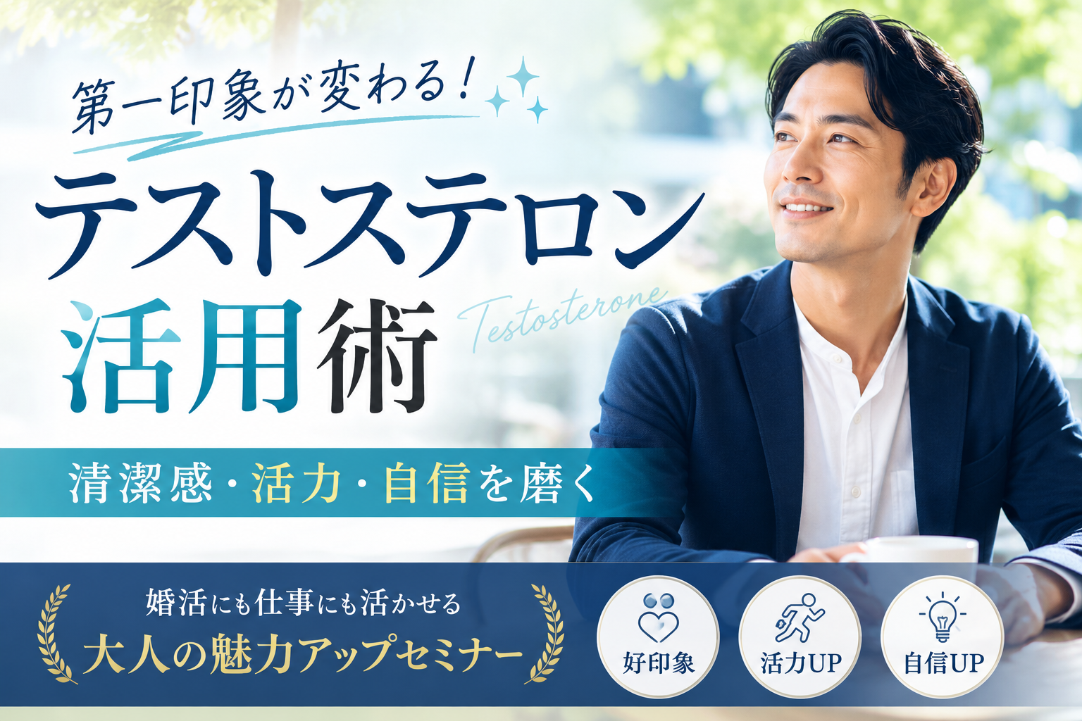 【セミナー】（男性限定）男性ホルモン『テストステロン』をあげて　男性力をあげるセミナー