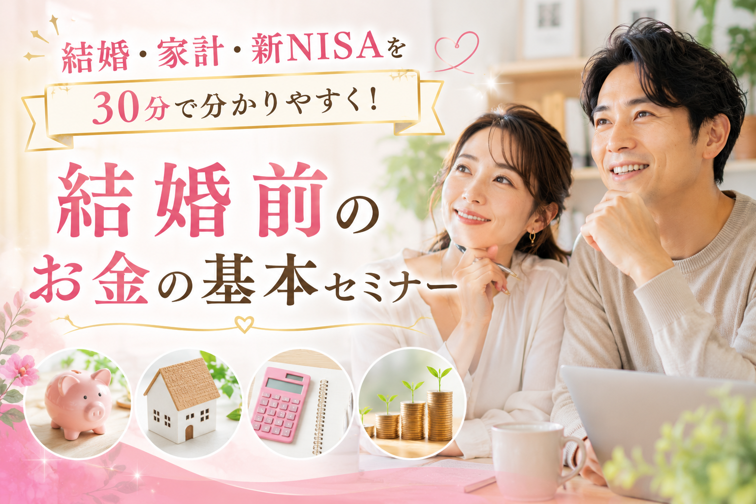 【セミナー】(男女OK)結婚・家計・新NISAを30分で分かりやすく 結婚前のお金の基本セミナー
