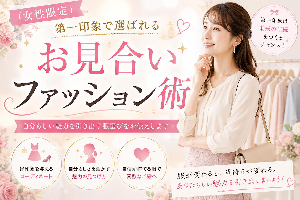 【セミナー】(女性限定)第一印象で選ばれるお見合いファッション術